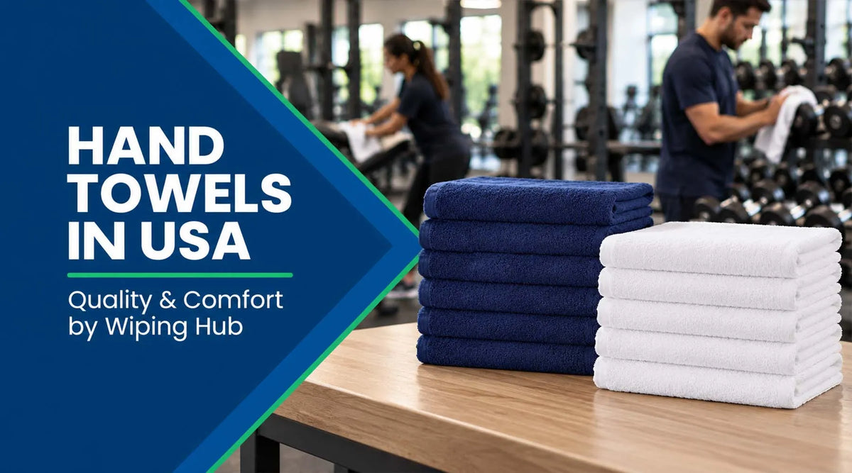Hand towels in USA with white terry towels, wash cloths, huck towels and bulk wiping rags
