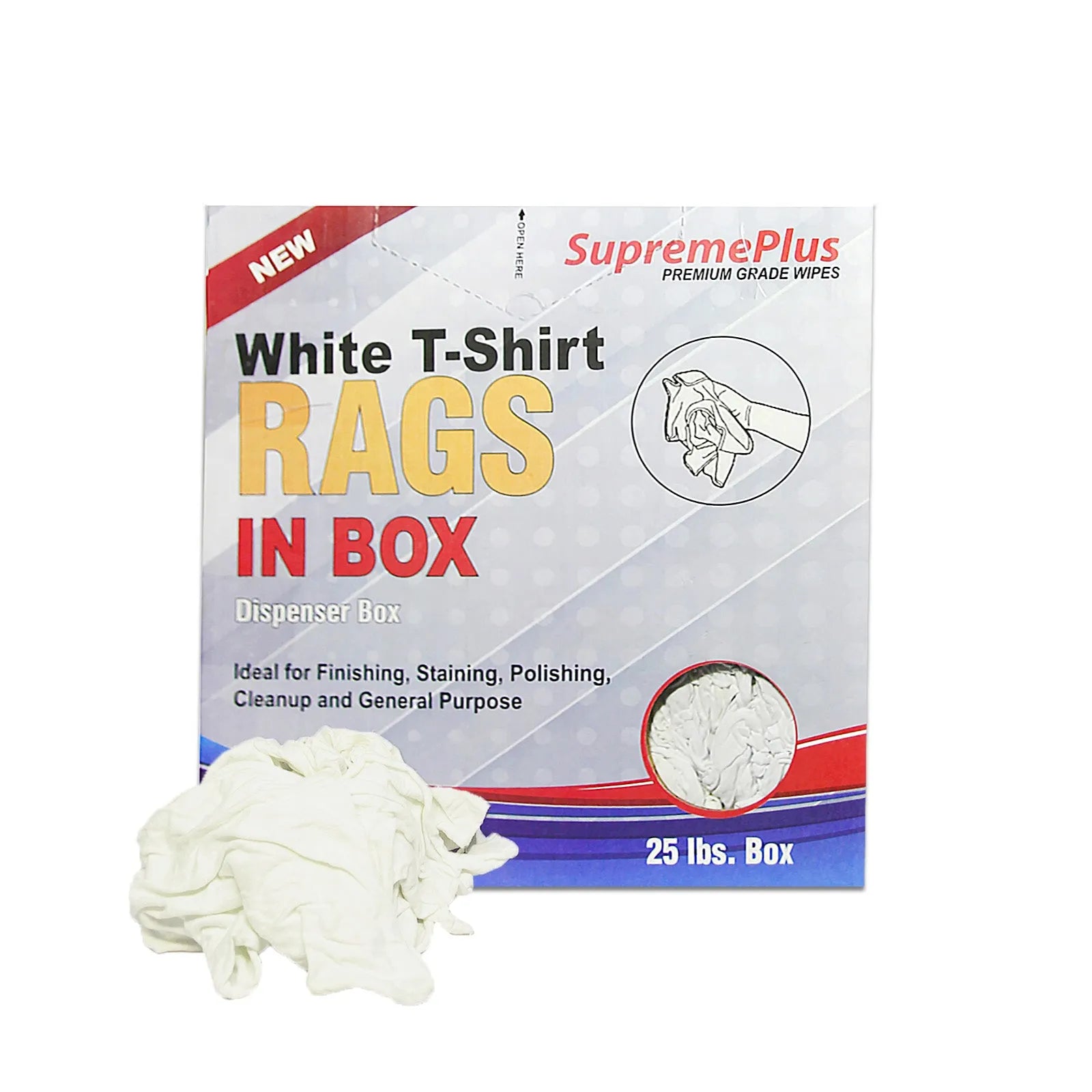 SupremePlus Weiße Baumwoll-Lappen – 2,3 Kg Beutel, Wiederverwendbar Für Reinigung, Malen, Öl & Staub