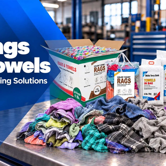 Bulk cleaning rags and towels for everyday commercial and industrial cleaning