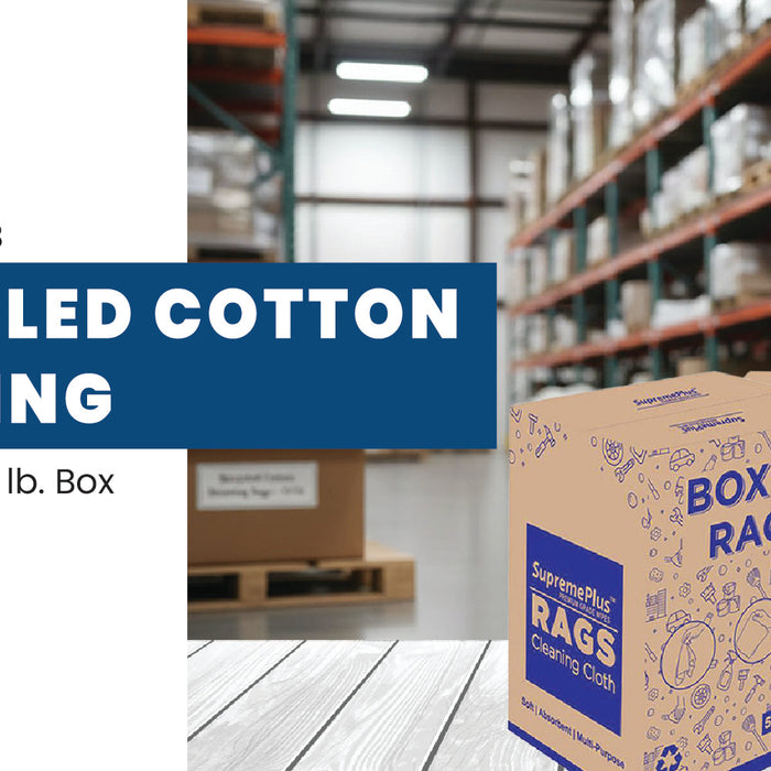 Recycled Cotton Sheeting Cloth Rags 50 lbs. Box: A Smart Choice for Cost-Effective, Sustainable Wiping