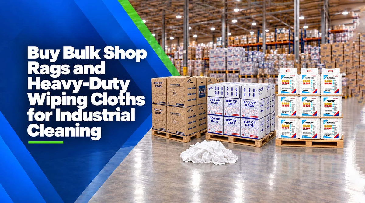 Bulk shop rags and heavy-duty wiping cloths for industrial cleaning