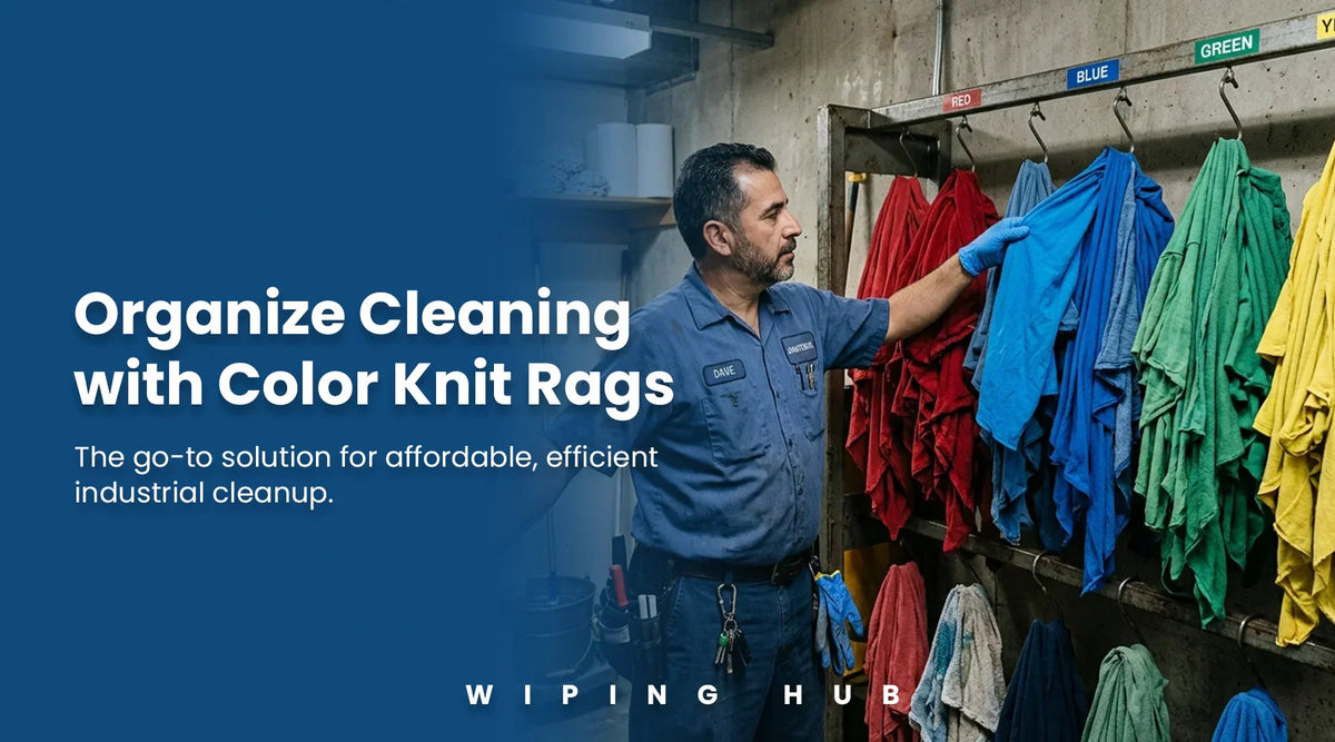 Labcorp Dry Rag Color Knit Rags for High-Volume Industrial Cleaning — Wiping Hub