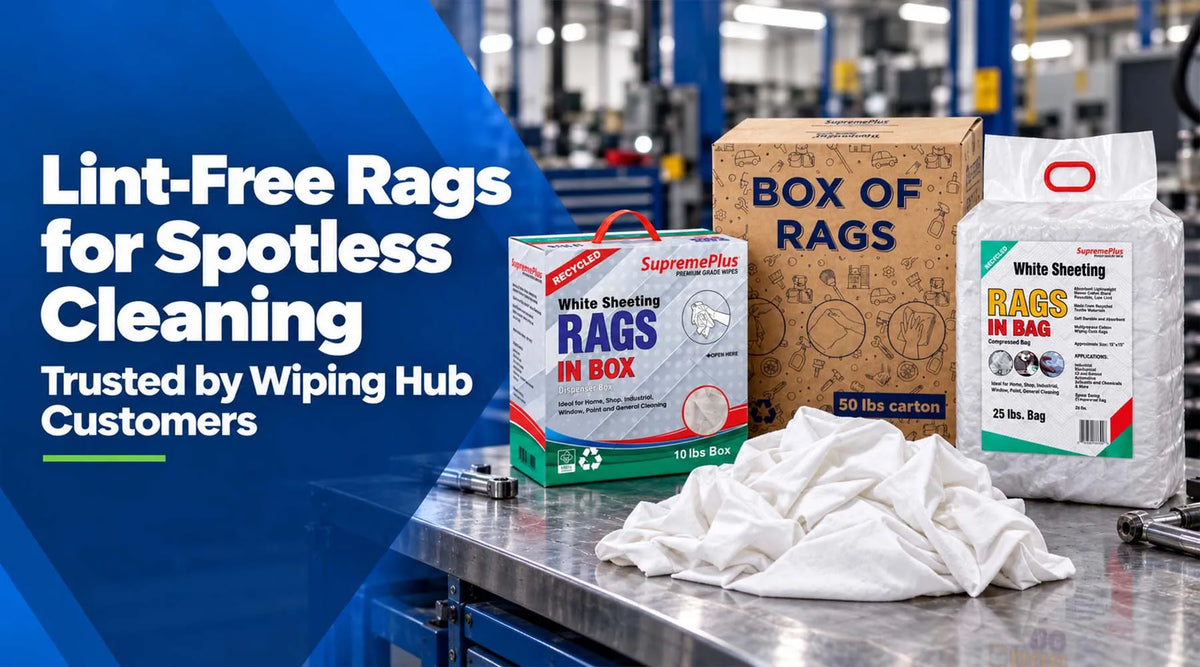 Lint-Free Rags for Spotless Cleaning – White Cotton Rags and Wholesale Wiping Cloths | Wiping Hub