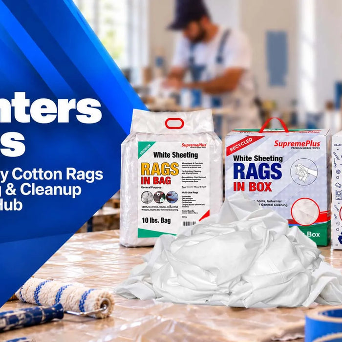 Cotton painters rags for painting preparation, paint cleanup and general cleaning