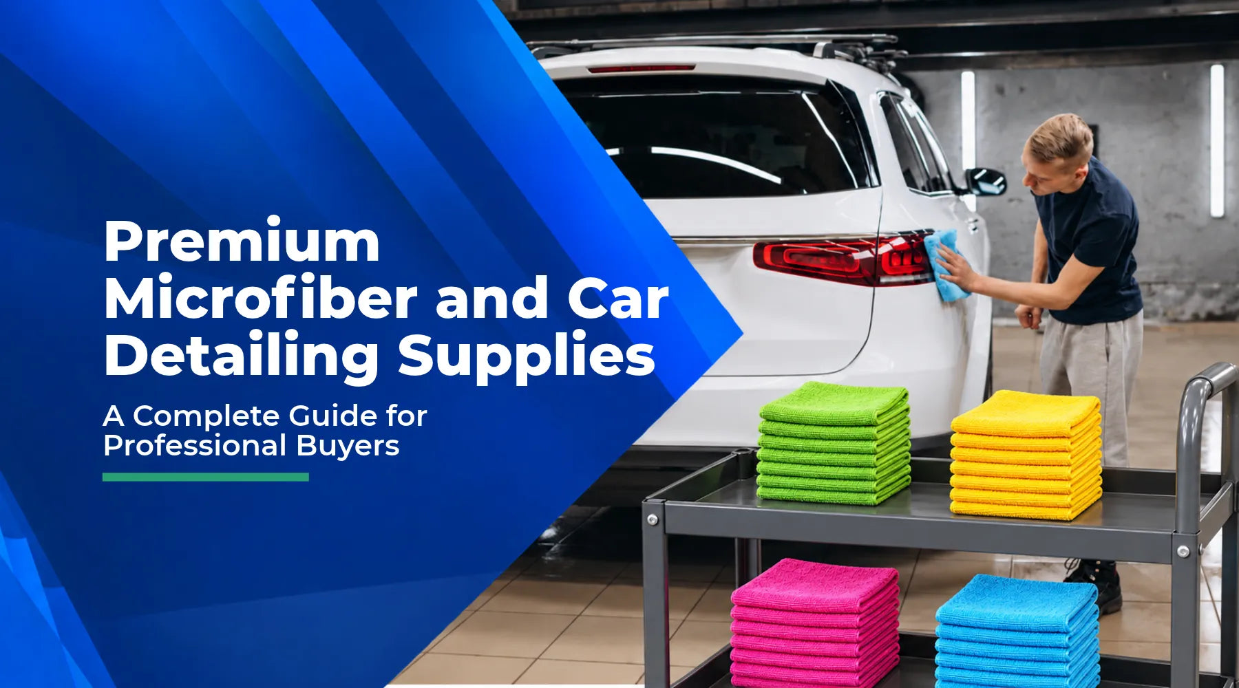 Professional microfiber towels and cleaning cloths for car detailing