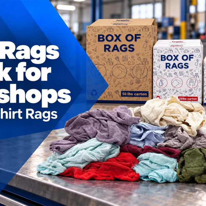 Shop Rags in Bulk for Workshops - Cotton T-Shirt Rags