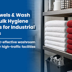 Bulk cotton hand towels and white commercial hand towels for industrial facilities, warehouses, gyms, and workplace hygiene.