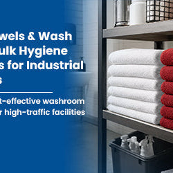 Bulk cotton hand towels and white commercial hand towels for industrial facilities, warehouses, gyms, and workplace hygiene.