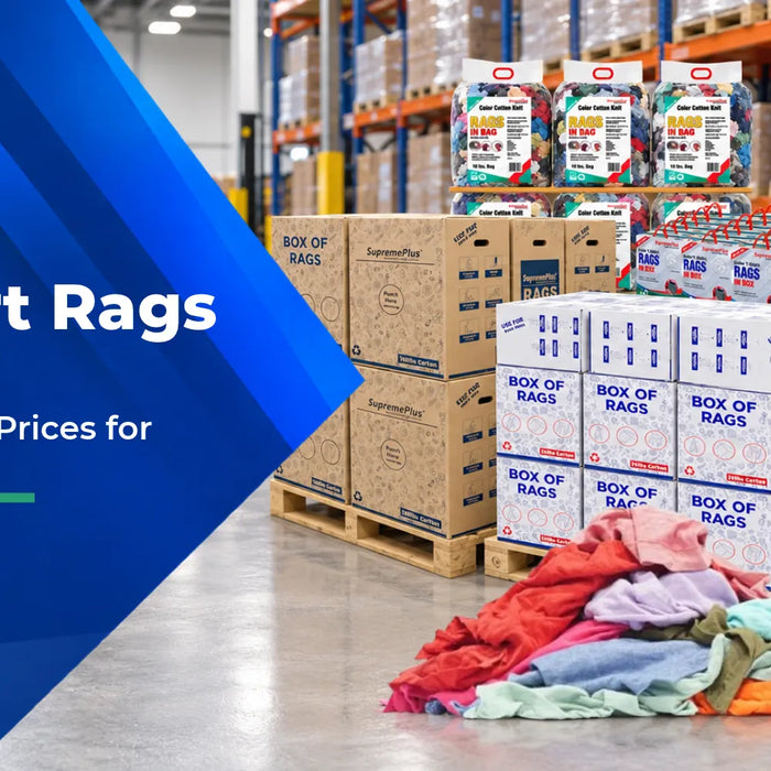 Bulk cotton t-shirt rags for industrial wiping, automotive cleaning and maintenance 