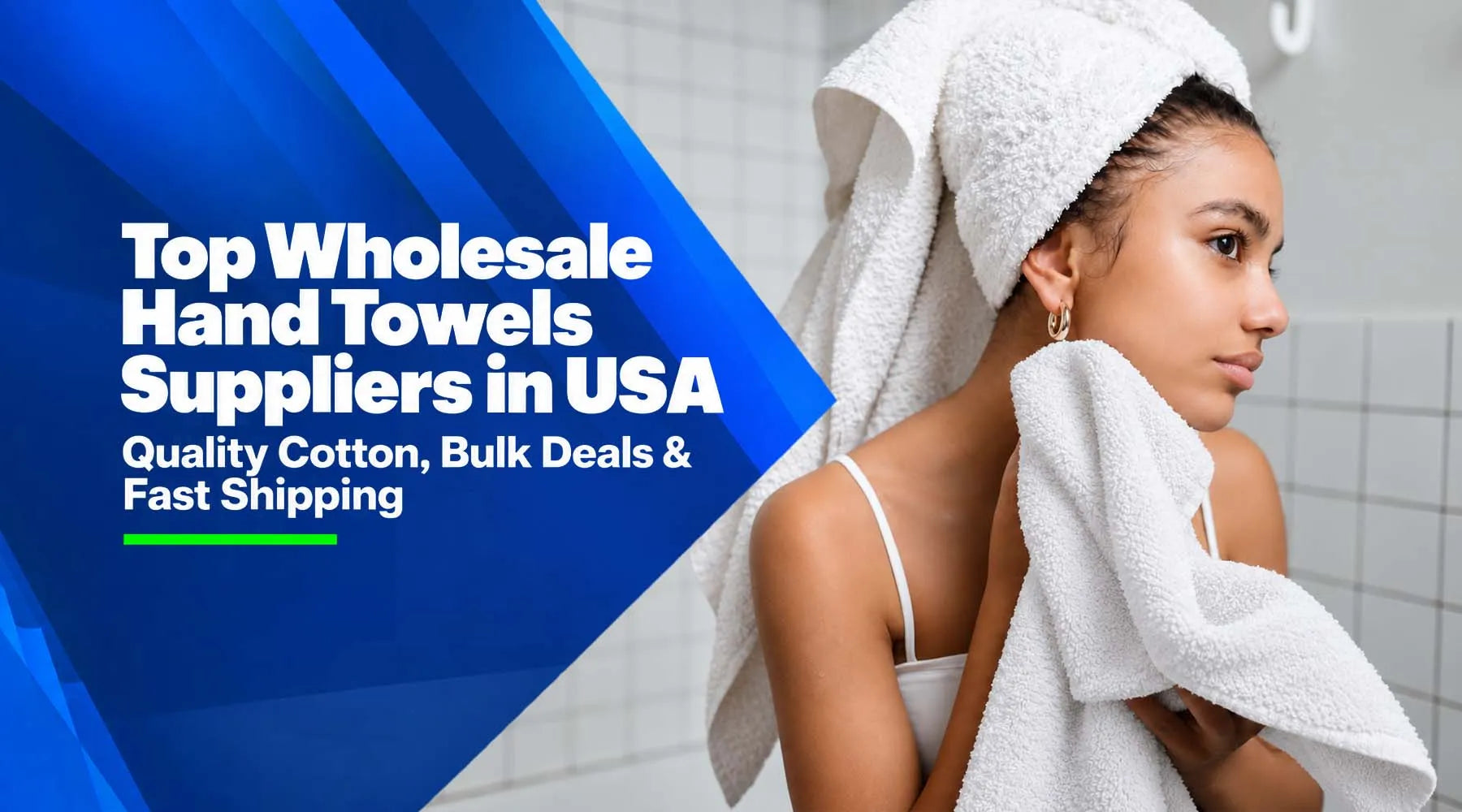 Folded cotton hand towels, blue shop towels, kitchen towels and cheesecloth for wholesale business supplies