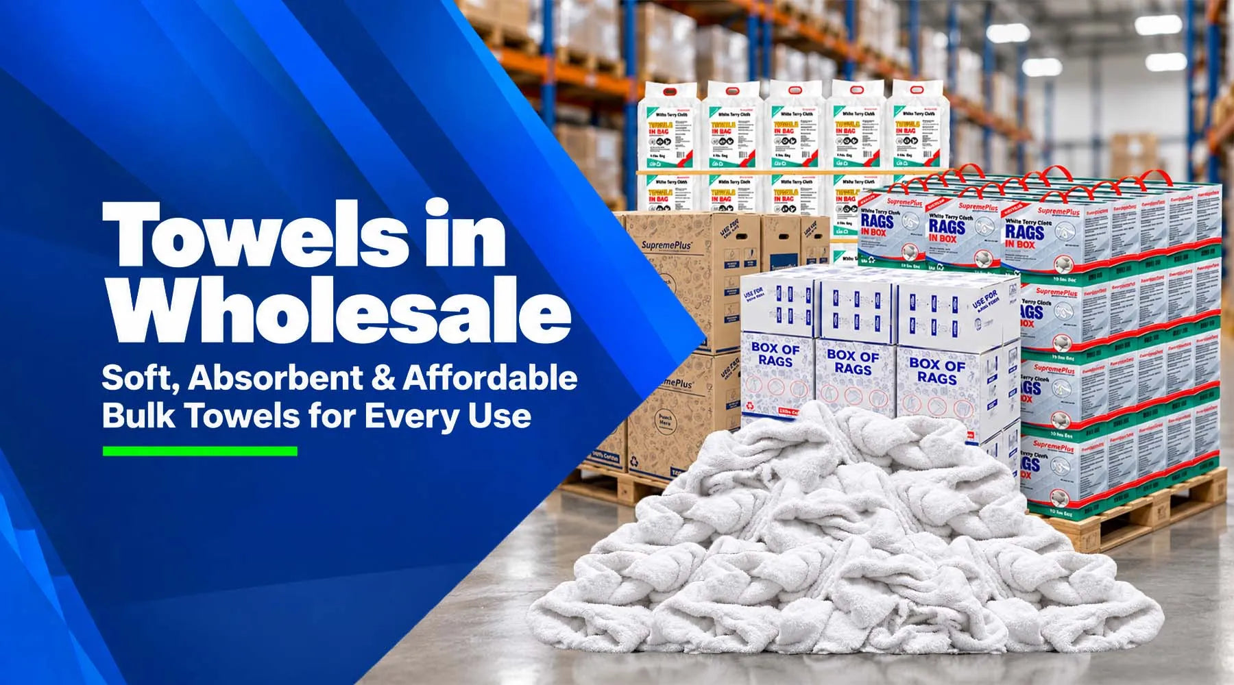 Wholesale terry towels, huck towels and cotton wash cloths for professional cleaning
