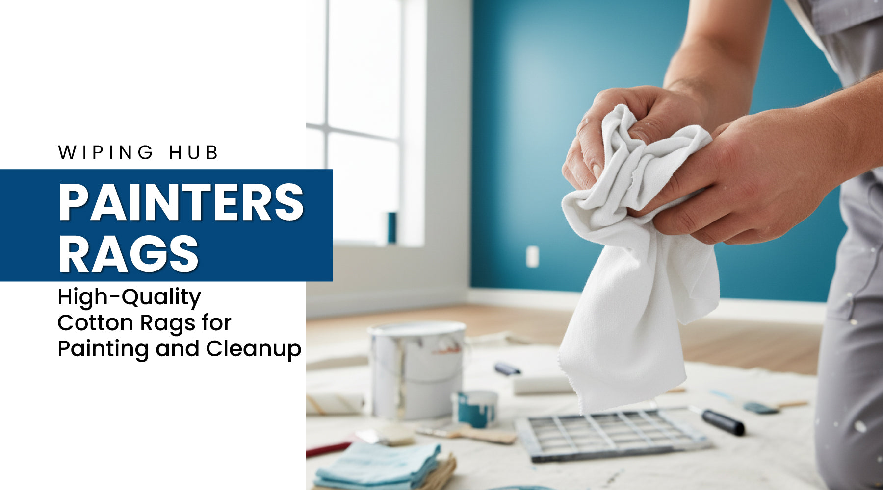 Painters Rags-High-Quality Cotton Rags for Painting & Cleanup by Wiping Hub