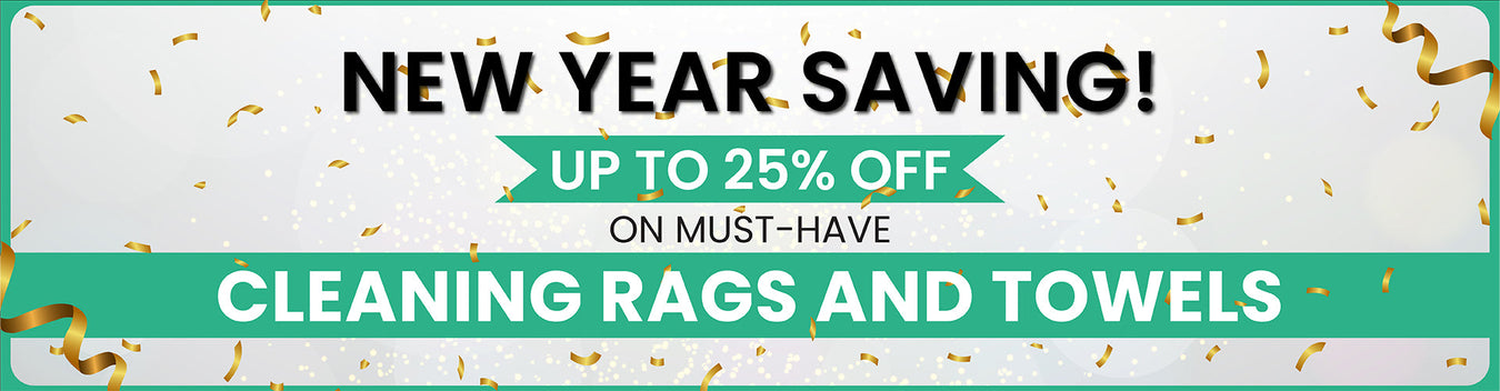 Welcome 2025 with Up to 25% Off on Cleaning Rags & Towels