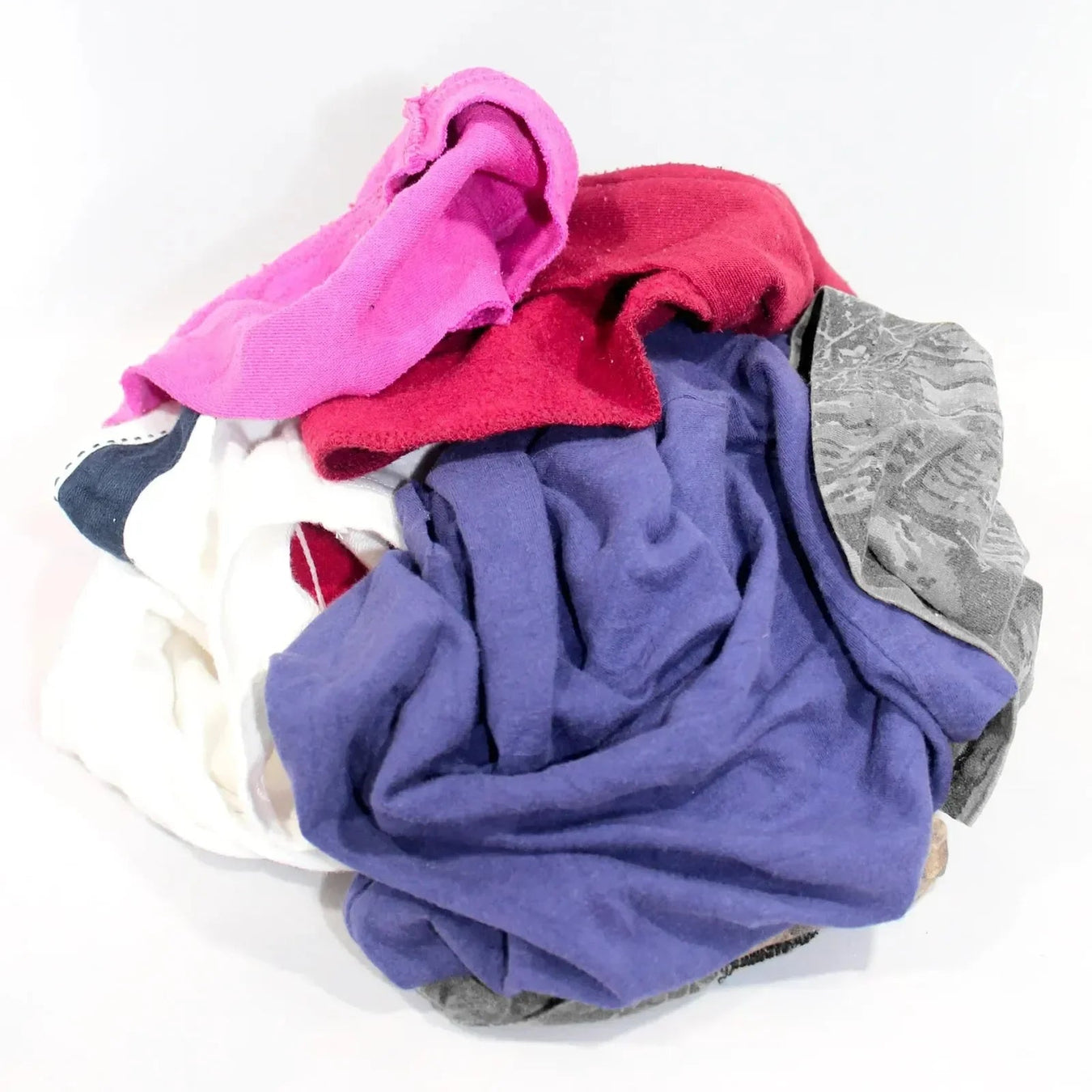 Assorted colored mixed-fabric cleaning rags