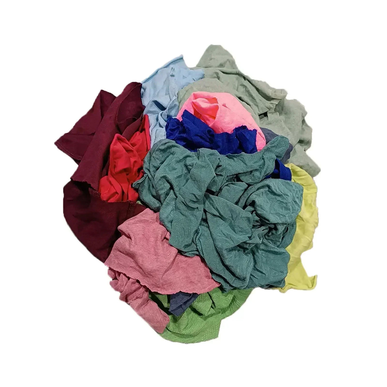 Pile of assorted colored cotton shop rags