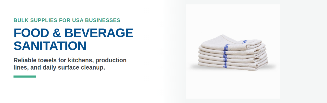 Food and beverage sanitation banner with herringbone towels
