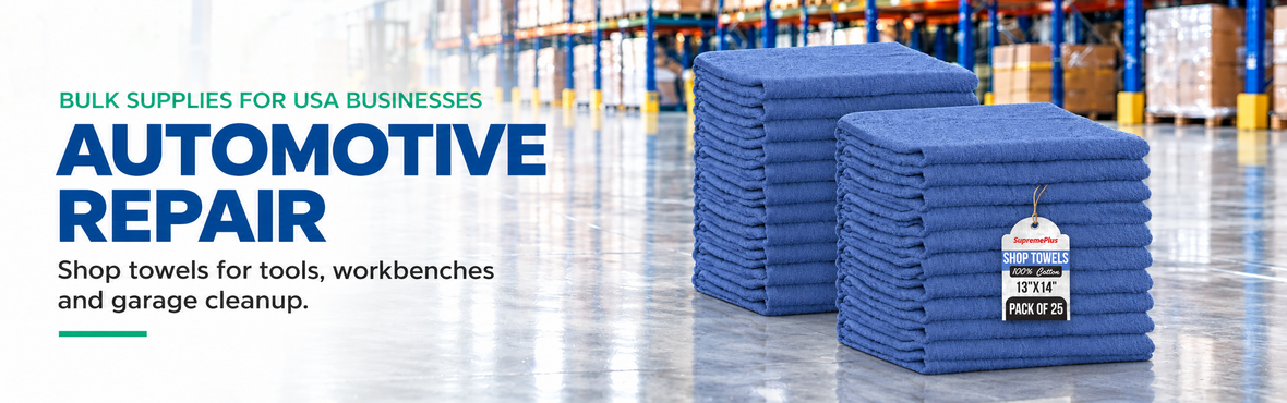 AUTOMOTIVE REPAIR — Shop towels for tools, workbenches and garage cleanup.