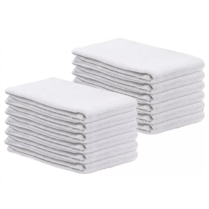 12 pieces white huck towels 15x27 lint free absorbent cleaning cloth pack