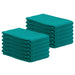 12 pieces green huck towels 15x27 lint free cleaning cloth pack