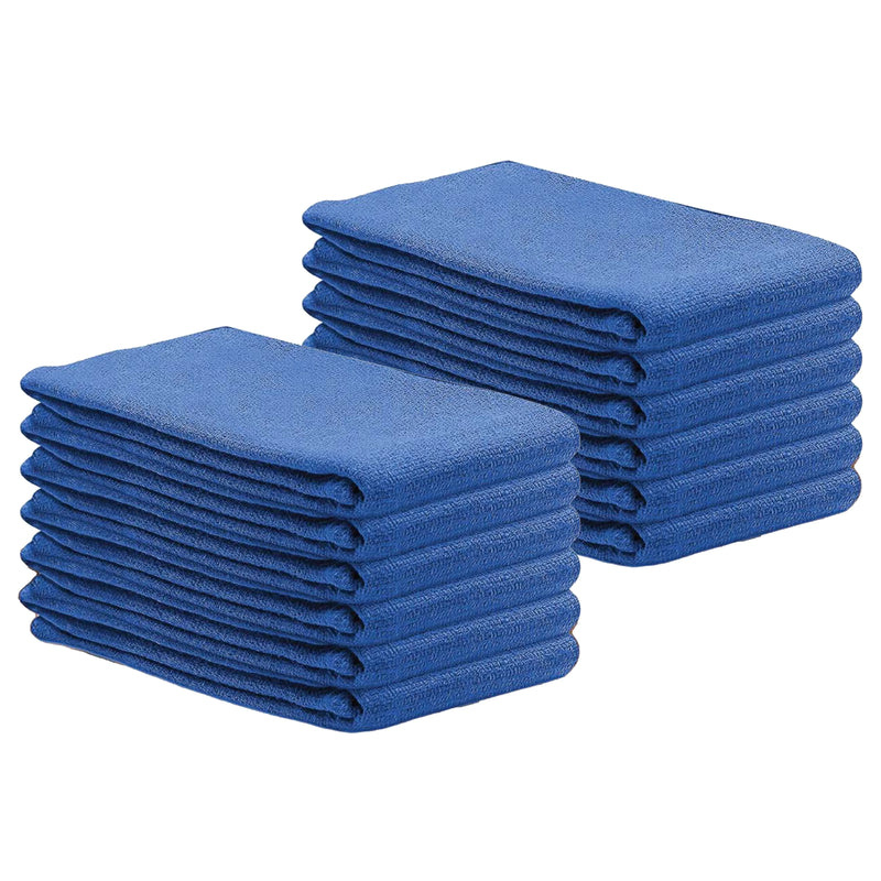 Blue huck towels stack 100 pack reusable cleaning cloths 15x27