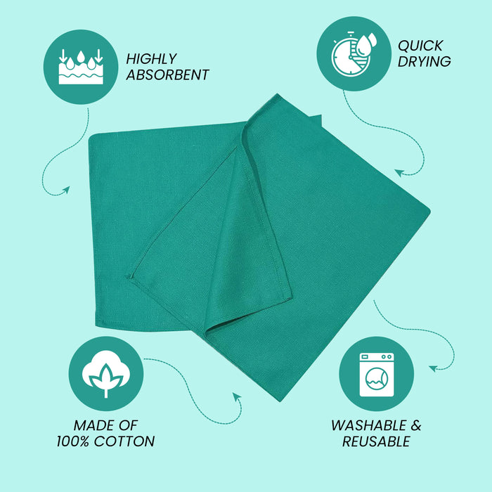 Green huck towels bulk lint free cleaning cloth for glass and windows