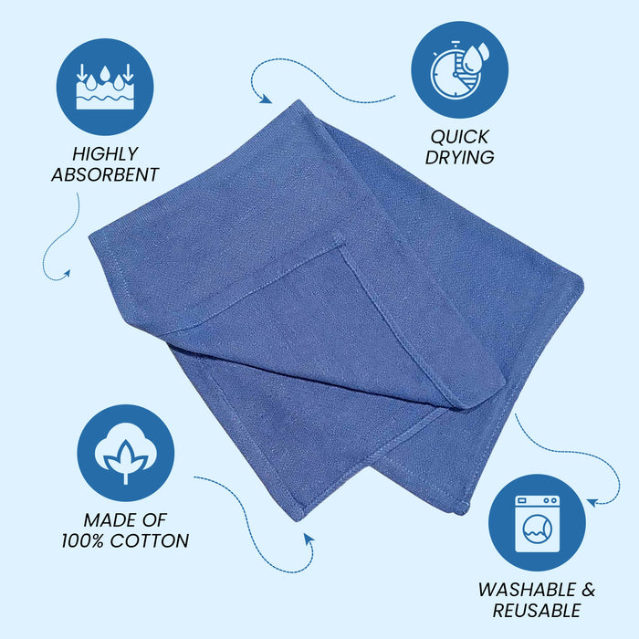 Blue huck towels bulk lint free cleaning cloth for glass and windows