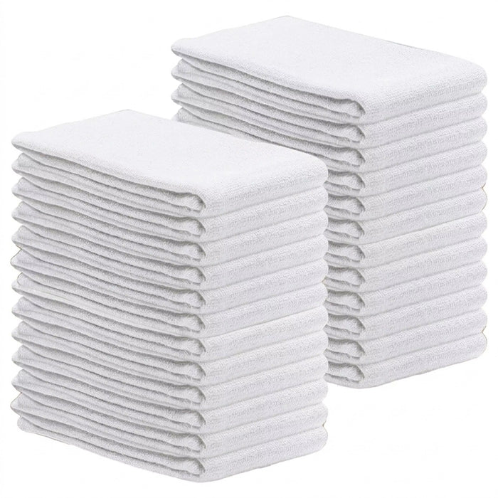 24 pieces white huck towels 15x27 lint free absorbent cleaning cloth bulk