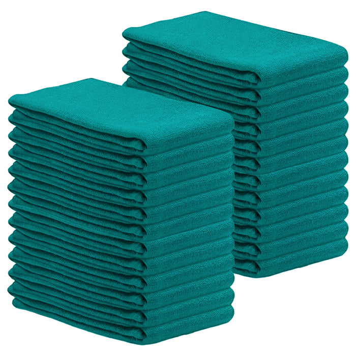 24 pieces green huck towels 15x27 lint free absorbent cleaning cloth pack