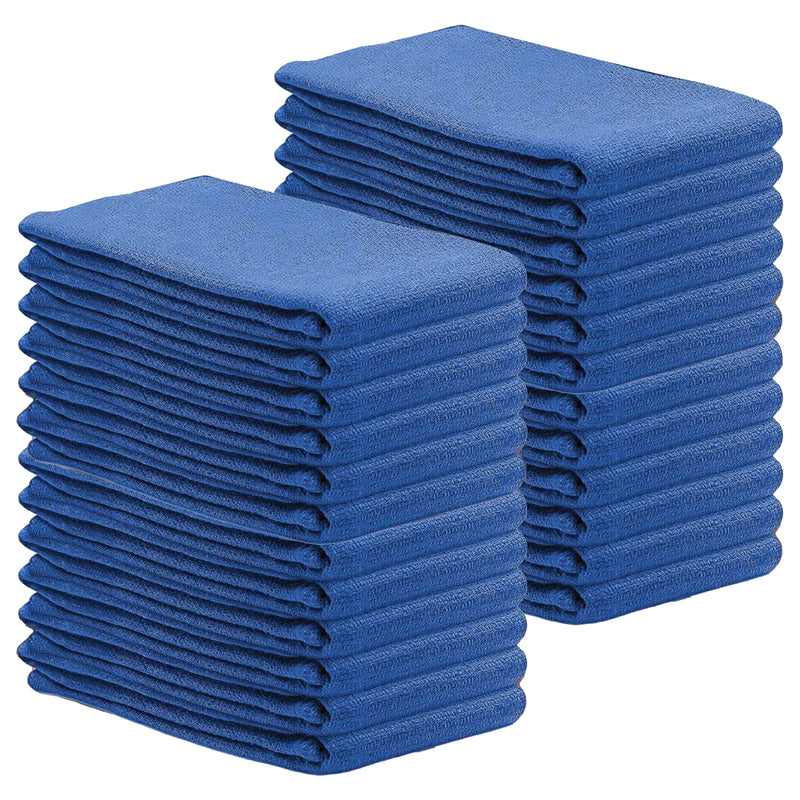 Bulk pack blue huck cleaning towels 100 count absorbent lint free cloth