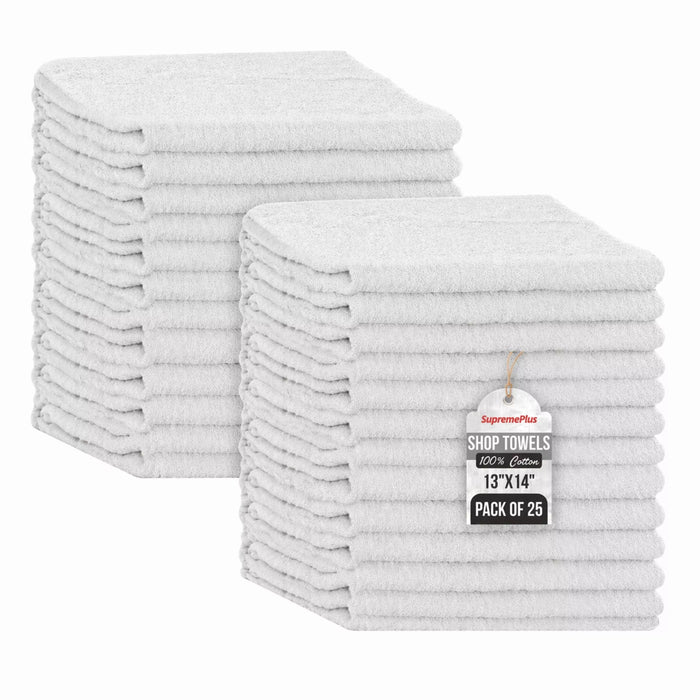 White Shop Towels - 13 x 14 Buy Bulk in Wholesale