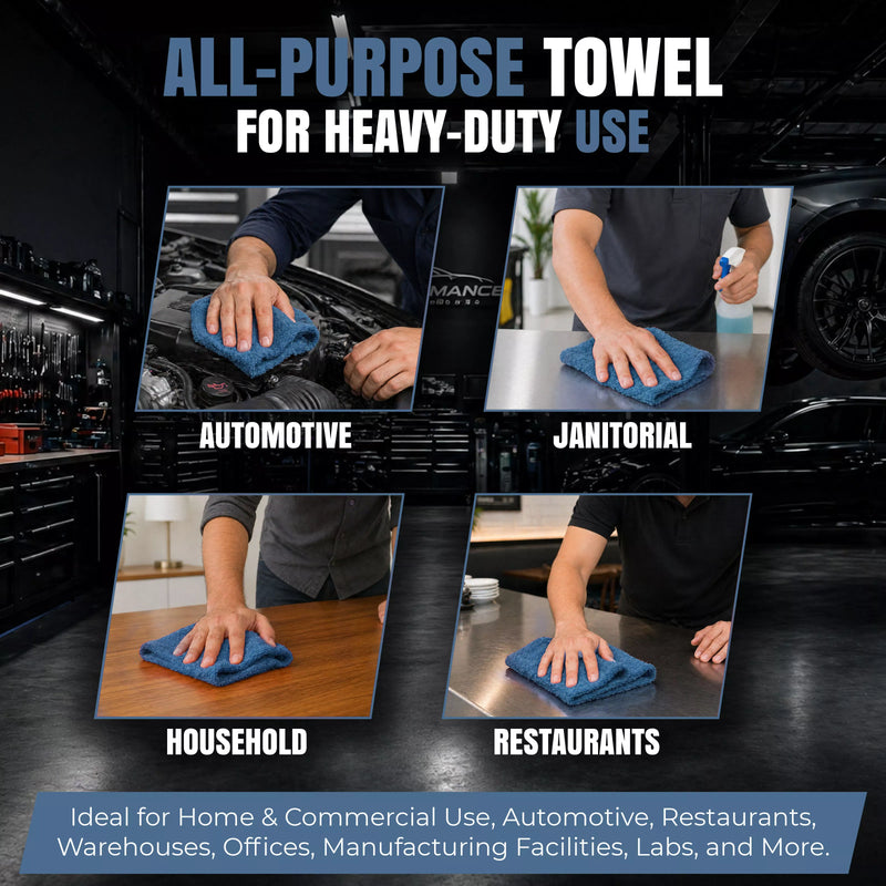 Blue Shop Towels - 13 x 14 Buy Bulk in Wholesale
