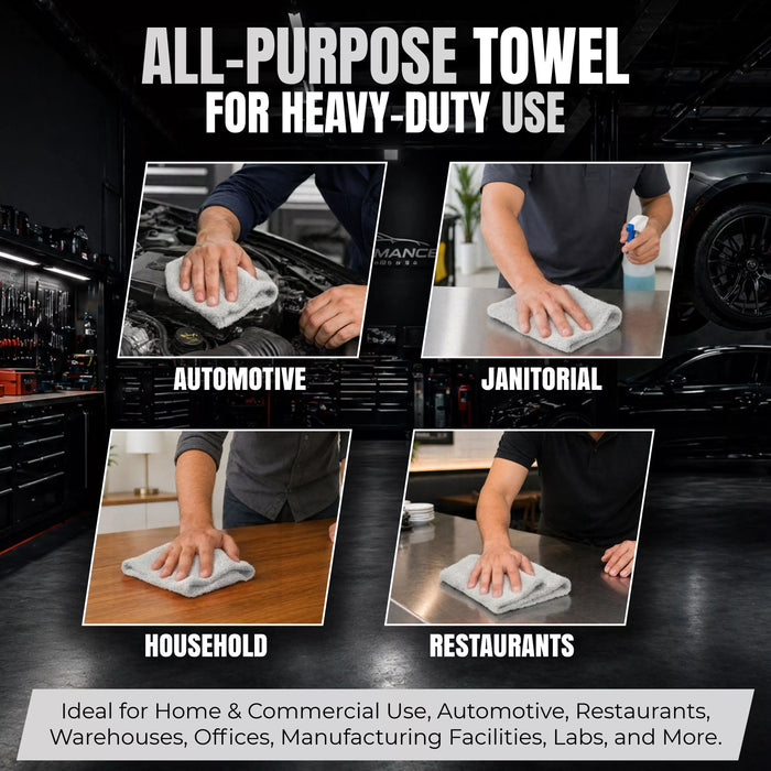 White Shop Towels - 13 x 14 Buy Bulk in Wholesale