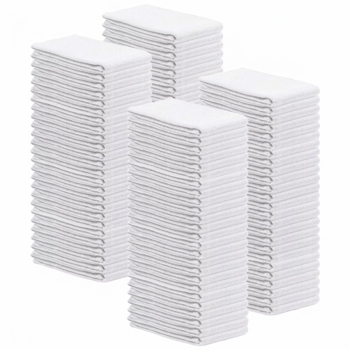 100 pieces white huck towels 15x27 lint free absorbent cleaning cloth bulk