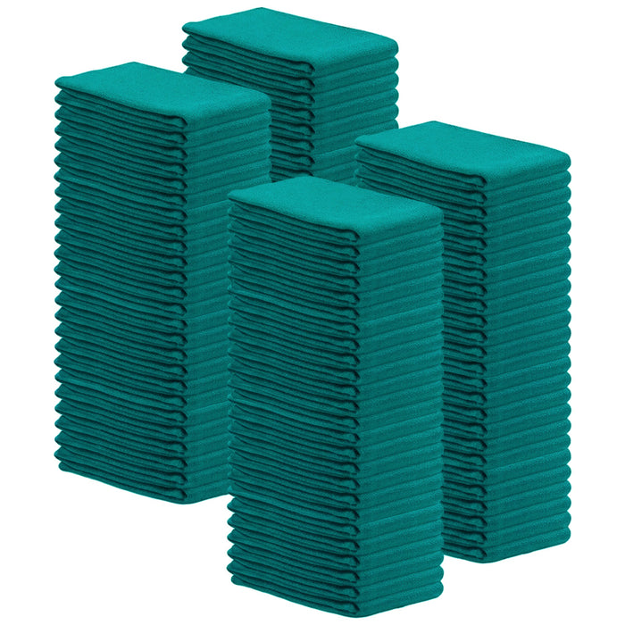 Green huck towels 100 pieces stack durable absorbent cleaning cloth 15x27