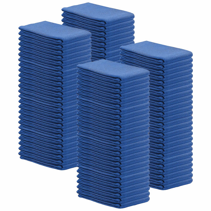 100 pieces blue huck towels stack 15x27 lint free cleaning cloth bulk