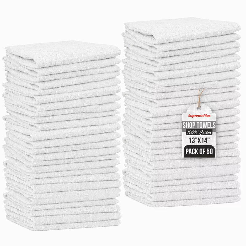 White Shop Towels - 13 x 14 Buy Bulk in Wholesale