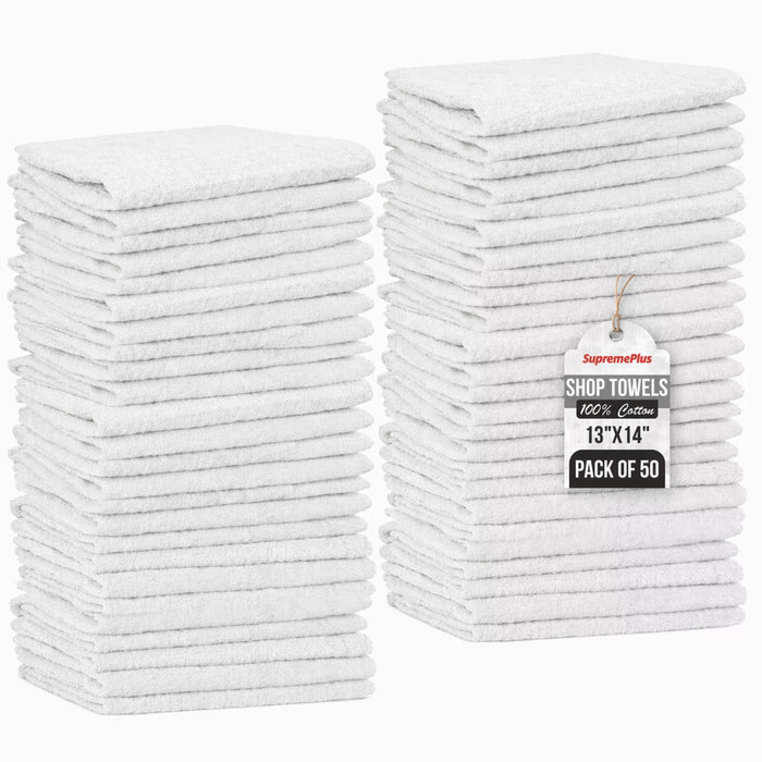 White Shop Towels - 13 x 14 Buy Bulk in Wholesale