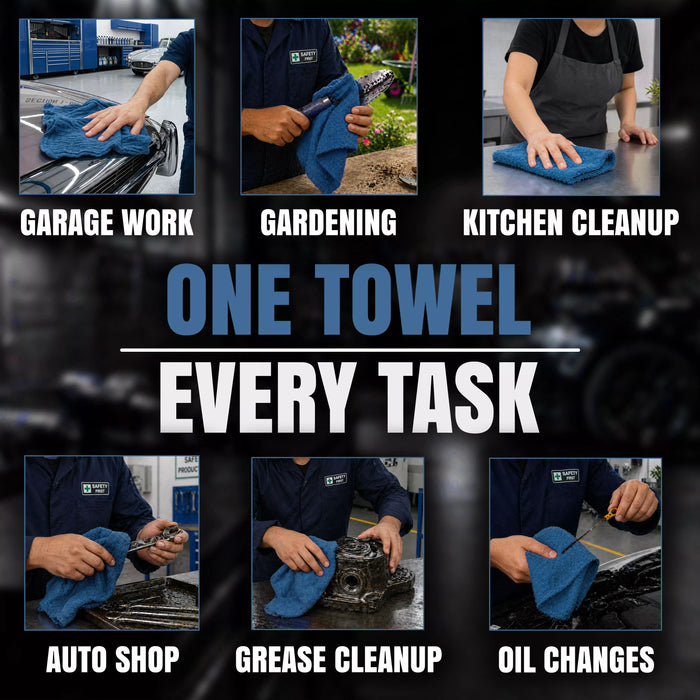 Blue Shop Towels - 13 x 14 Buy Bulk in Wholesale