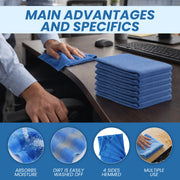 Soft absorbent blue huck towel fabric lint free cleaning cloth