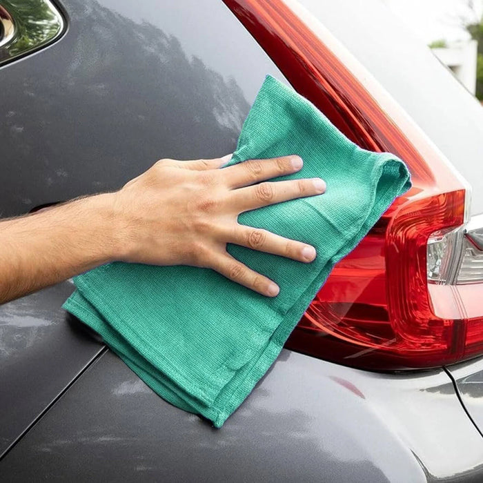 Premium green huck cleaning towels 15x27 lint free absorbent cloth