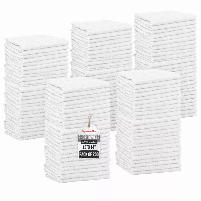 White Shop Towels - 13 x 14 Buy Bulk in Wholesale