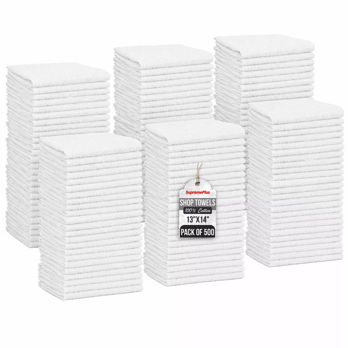 White Shop Towels - 13 x 14 Buy Bulk in Wholesale
