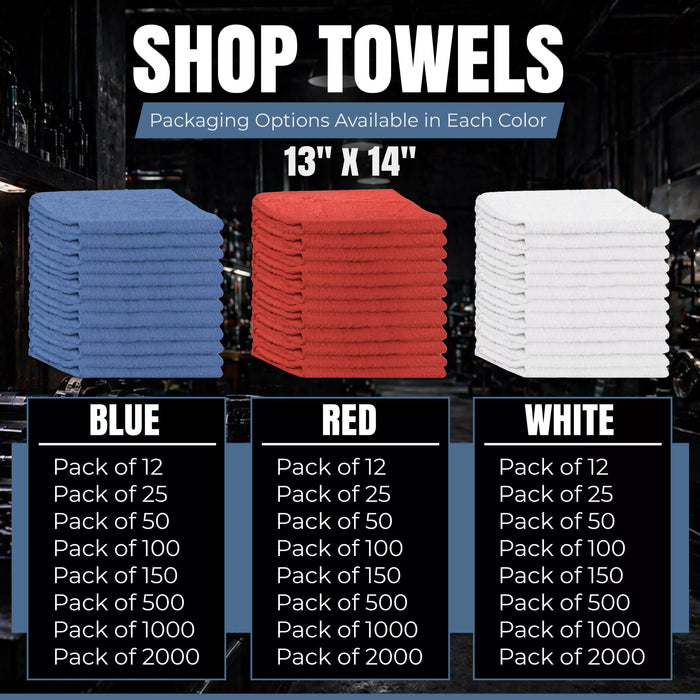 Blue Shop Towels - 13 x 14 Buy Bulk in Wholesale