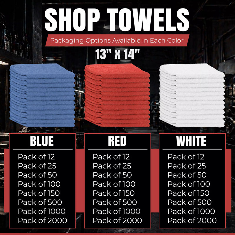 Red Shop Towels - 13 x 14 Buy Bulk in Wholesale