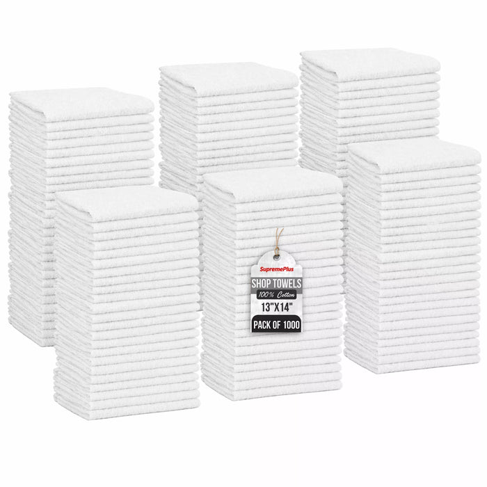 White Shop Towels - 13 x 14 Buy Bulk in Wholesale