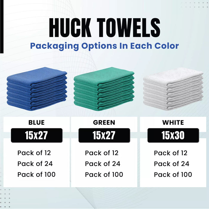 Soft absorbent white huck towel fabric lint free cleaning cloth