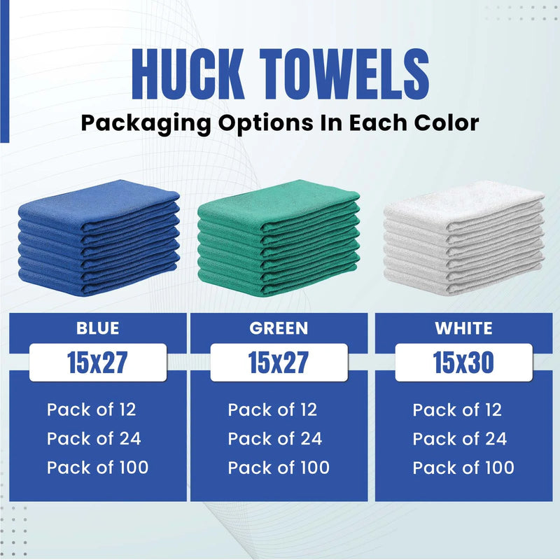 Blue huck shop towels for auto detailing and car cleaning use