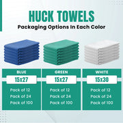 Machine washable green huck cleaning towels durable wiping cloth