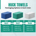 Machine washable green huck cleaning towels durable wiping cloth