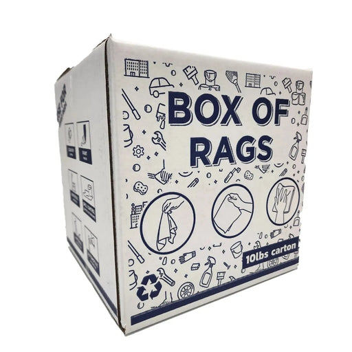 New White Heavyweight Cotton Rags - 10 lbs. Box - Wiping Hub